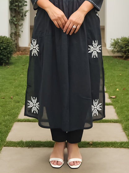 Indyancart IE Floral Embroidered A-Line Co-Ords Set