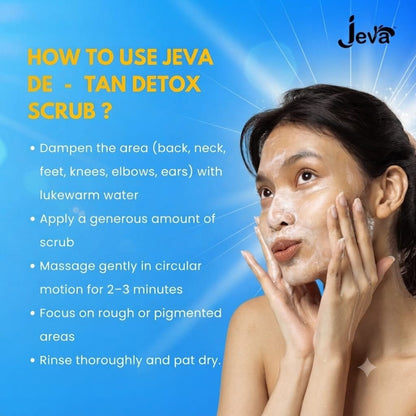 Jeva De-Tan Detox Scrub - Skin Brightening & Tan Removal Gel