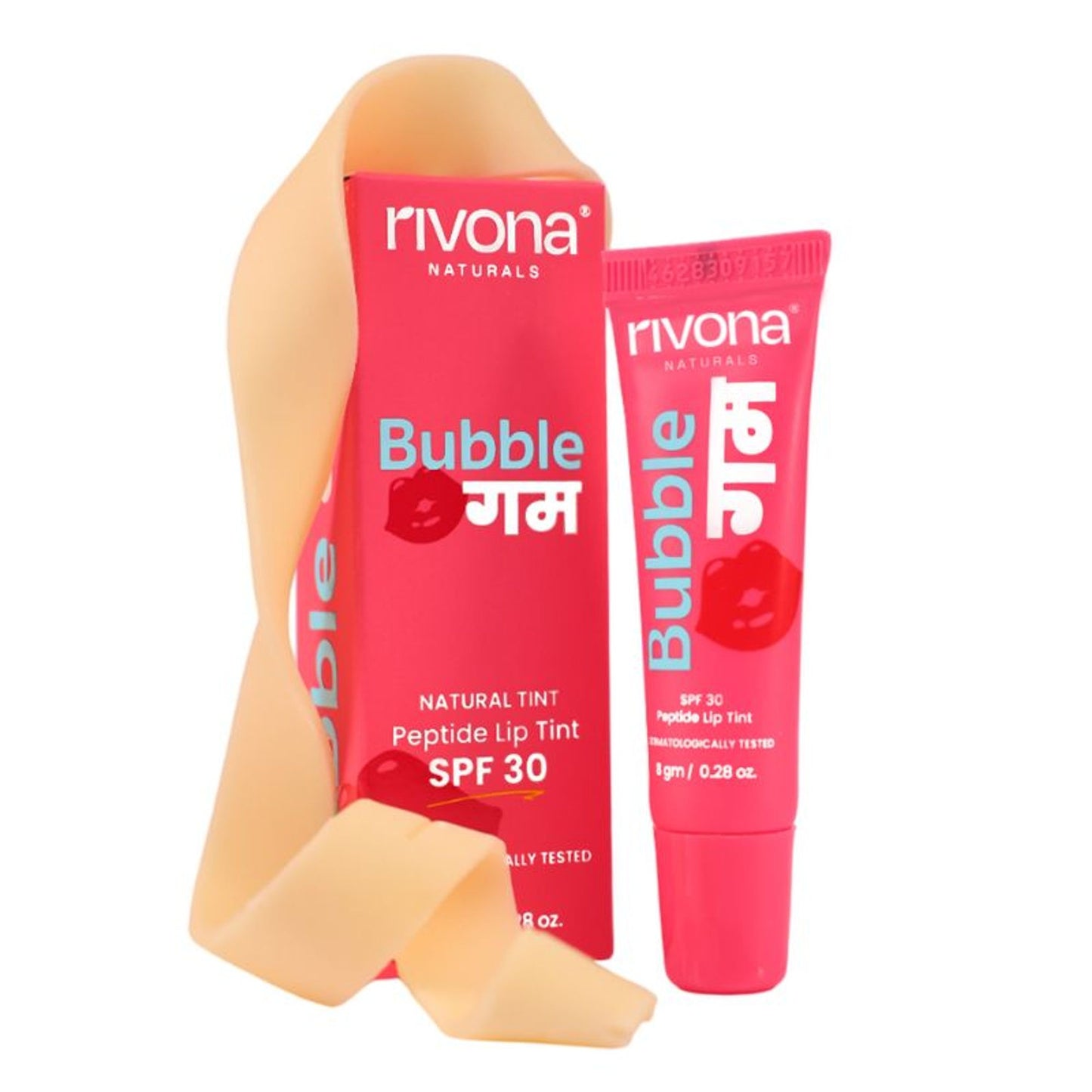 Rivona Naturals Glossy Finish 4-In-1 Tinted Lip Balm - Bubblegum