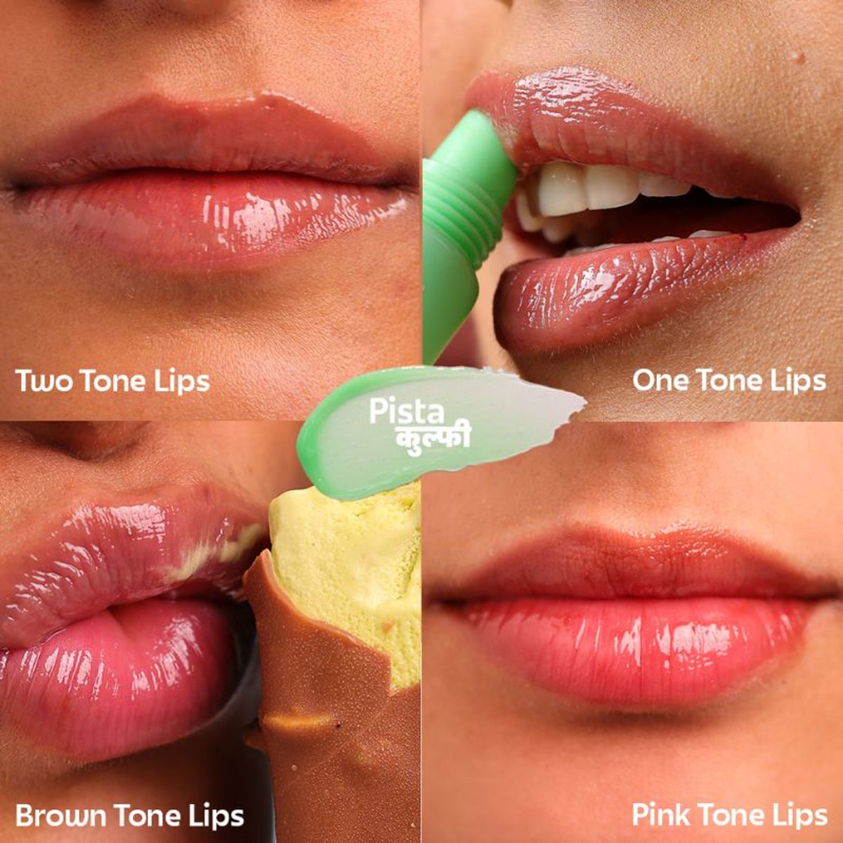 Rivona Naturals Glossy Finish 4-In-1 Tinted Lip Balm - Pista Kulfi