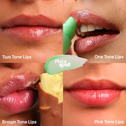 Rivona Naturals Glossy Finish 4-In-1 Tinted Lip Balm - Pista Kulfi