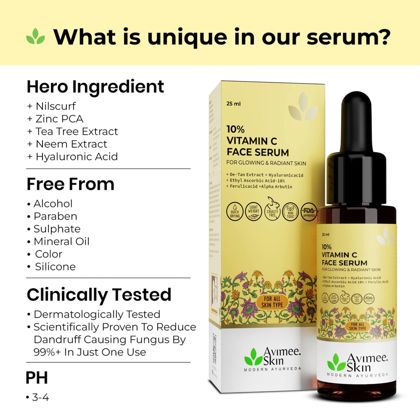 Avimee Herbal Vitamin C Face Serum