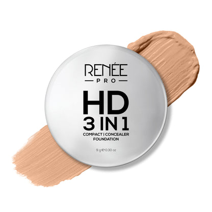 RENEE PRO HD 3-In-1 Matte Compact With SPF 20, Works As Foundation, Compact & Concealer - Terre