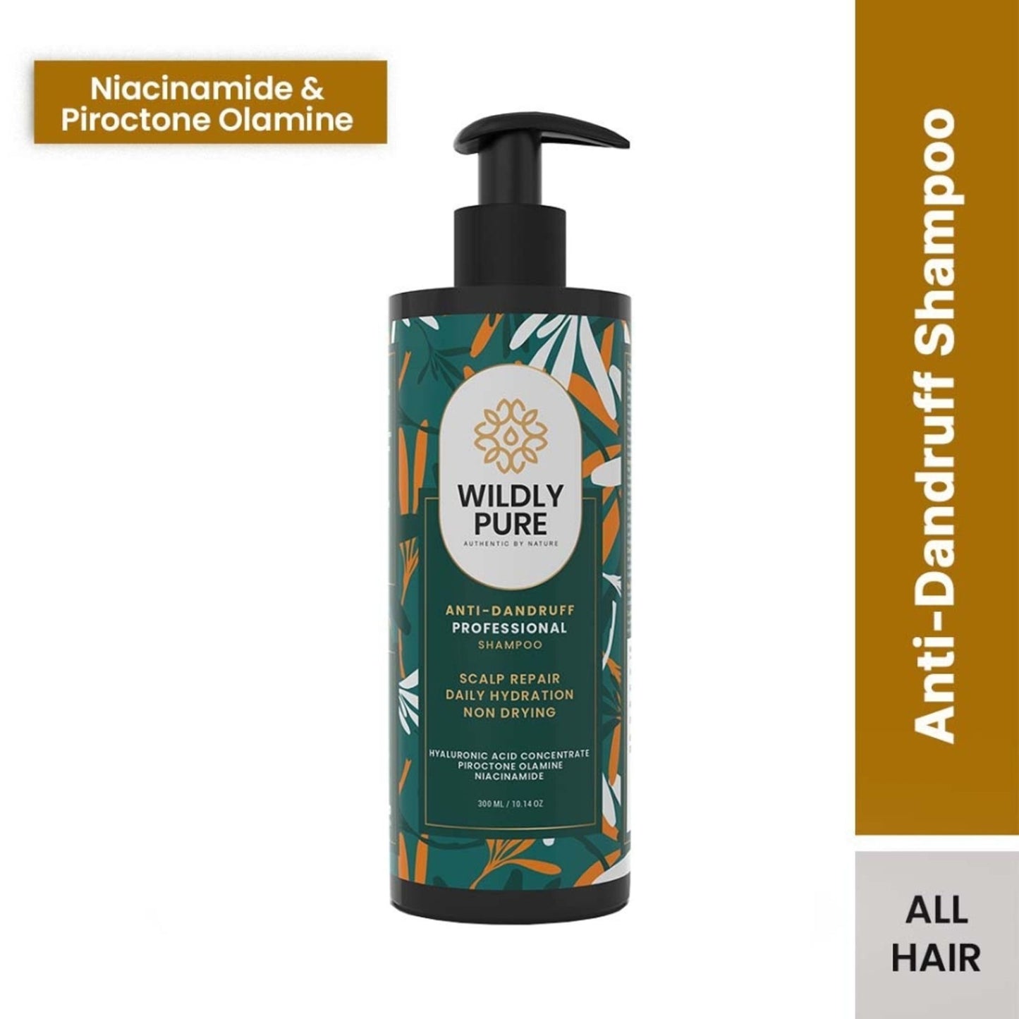 Wildly Pure Anti Dandruff Shampoo for itchy & flaky scalp with Niacinamide & Piroctone Olamine