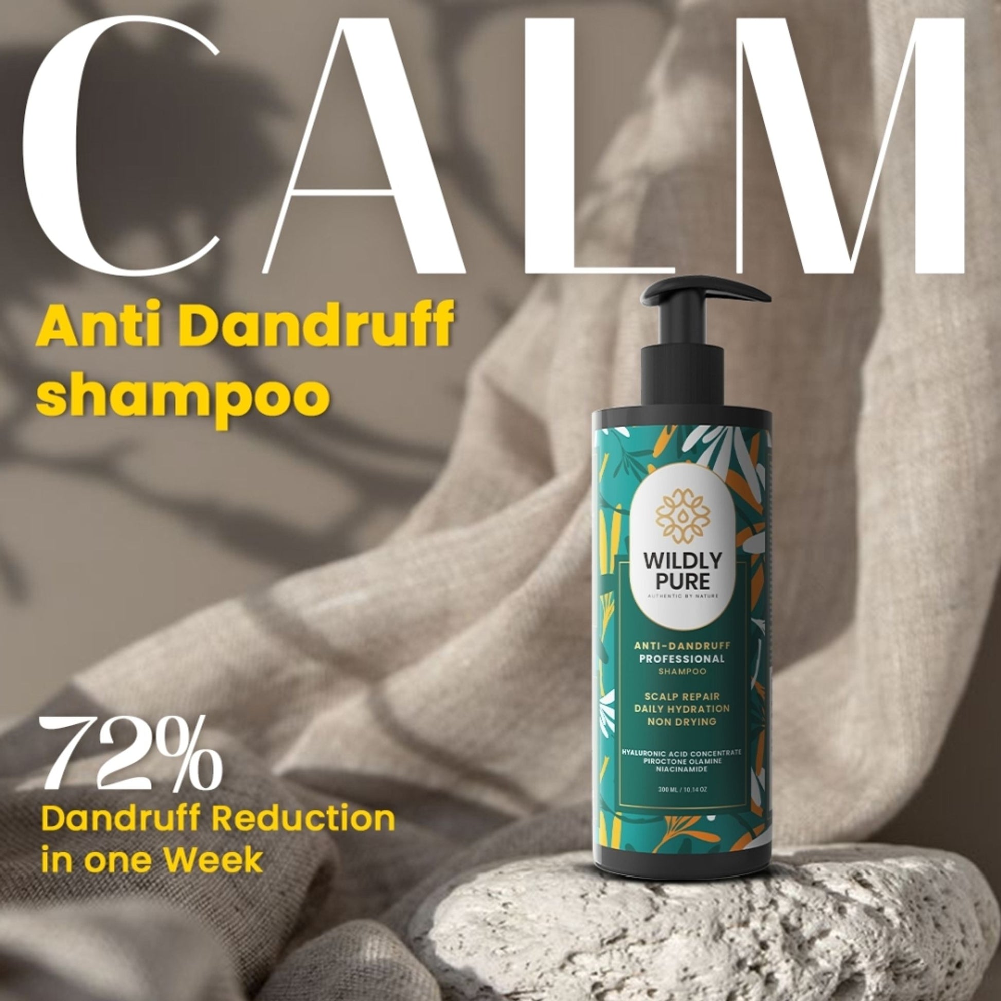 Wildly Pure Anti Dandruff Shampoo for itchy & flaky scalp with Niacinamide & Piroctone Olamine