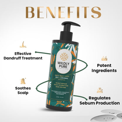 Wildly Pure Anti Dandruff Shampoo for itchy & flaky scalp with Niacinamide & Piroctone Olamine