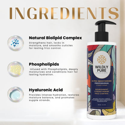 Wildly Pure Conditioner for Dry & Frizzy Hair with Natural Biolipid Complex & Phospholipids