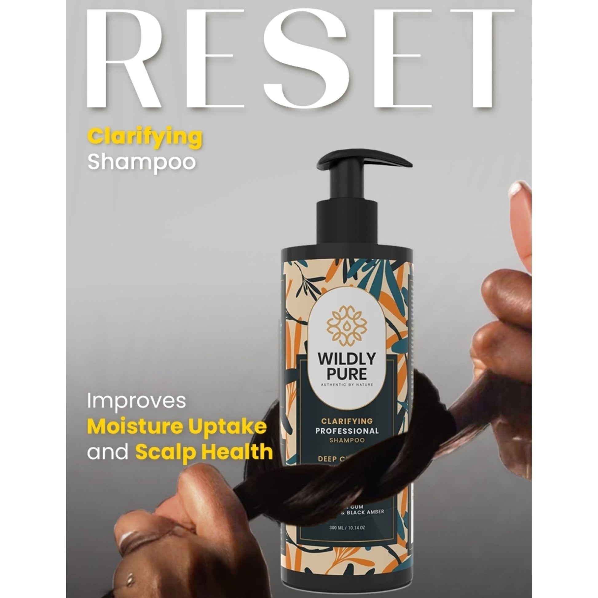Wildly Pure Clarifying Shampoo for Hard Water, Low Porosity Hair, Build Up with Hyaluronic Acid