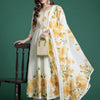 Dhiyona IE Floral Printed Empire Pure Cotton Kurta with Trousers & Dupatta