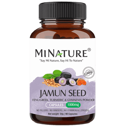 Minature Jamun Seed Fenugreek, Turmeric and Gymnema Powder Capsules