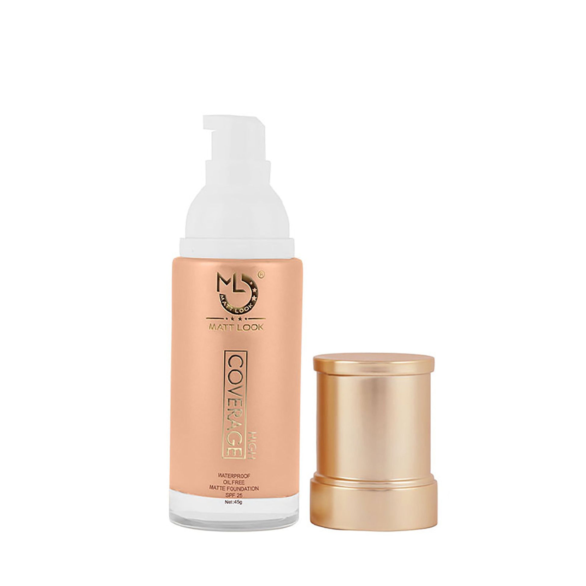 Matt look High Coverage Waterproof Oil Free Matte SPF 25 Foundation - Light