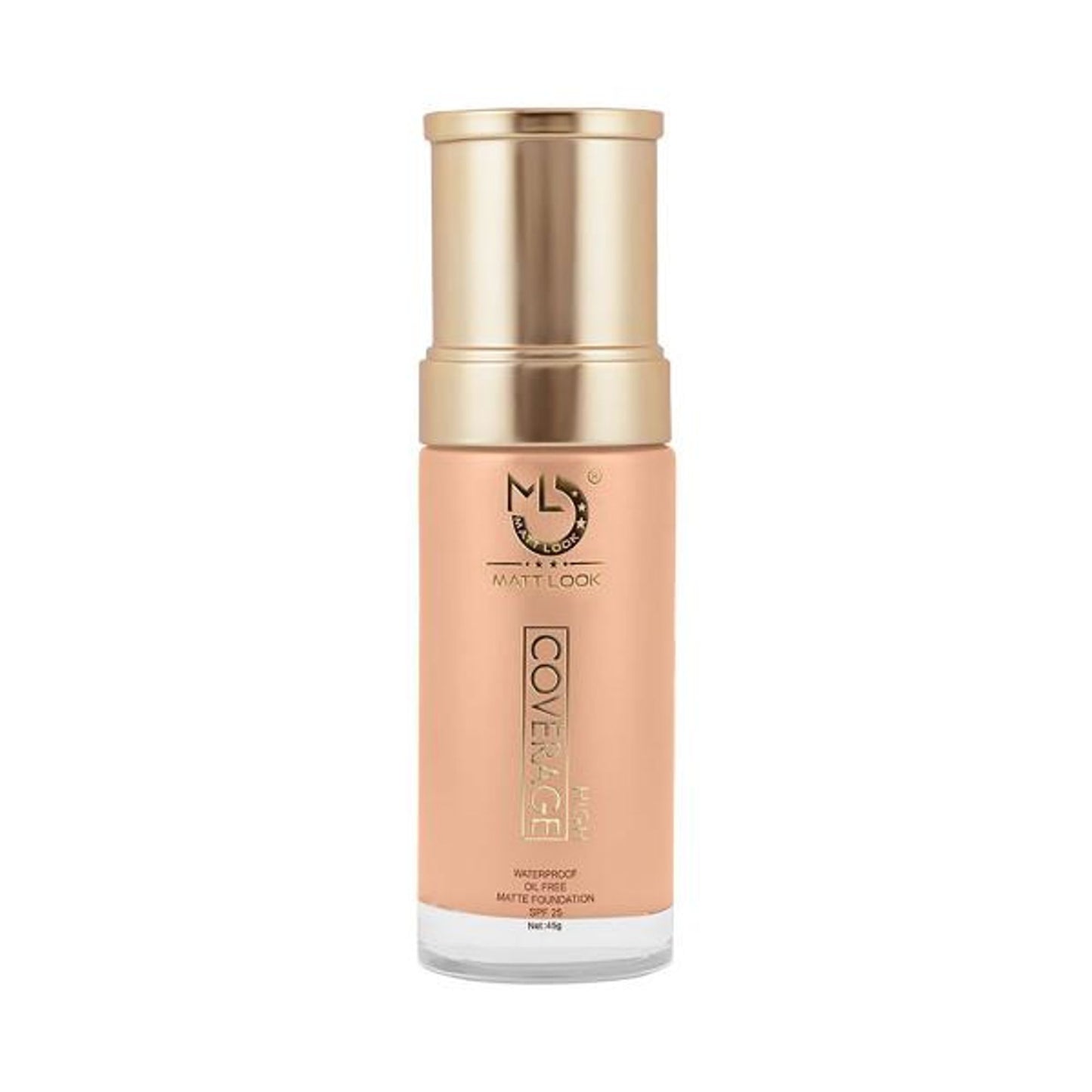 Matt look High Coverage Waterproof Oil Free Matte SPF 25 Foundation - Light