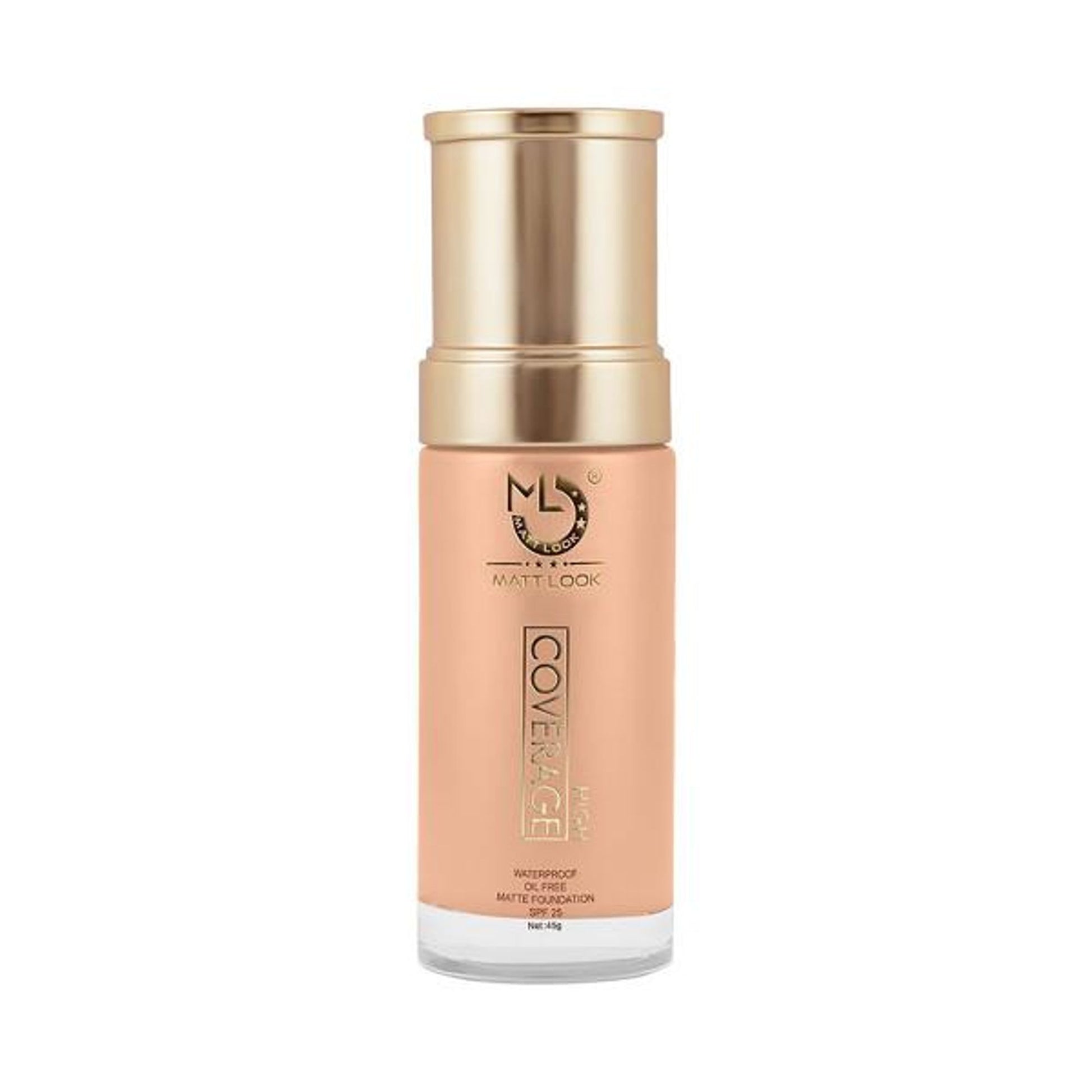 Matt look High Coverage Waterproof Oil Free Matte SPF 25 Foundation - Light