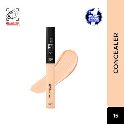 Maybelline New York Fit Me Concealer, Oil-free Liquid Concealer for Oily and Dry Skin - Fair - 15 Fair