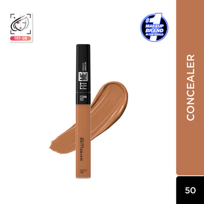 Maybelline New York Fit Me Concealer, Oil-free Liquid Concealer for Oily and Dry Skin - Fair - 50 Cafe