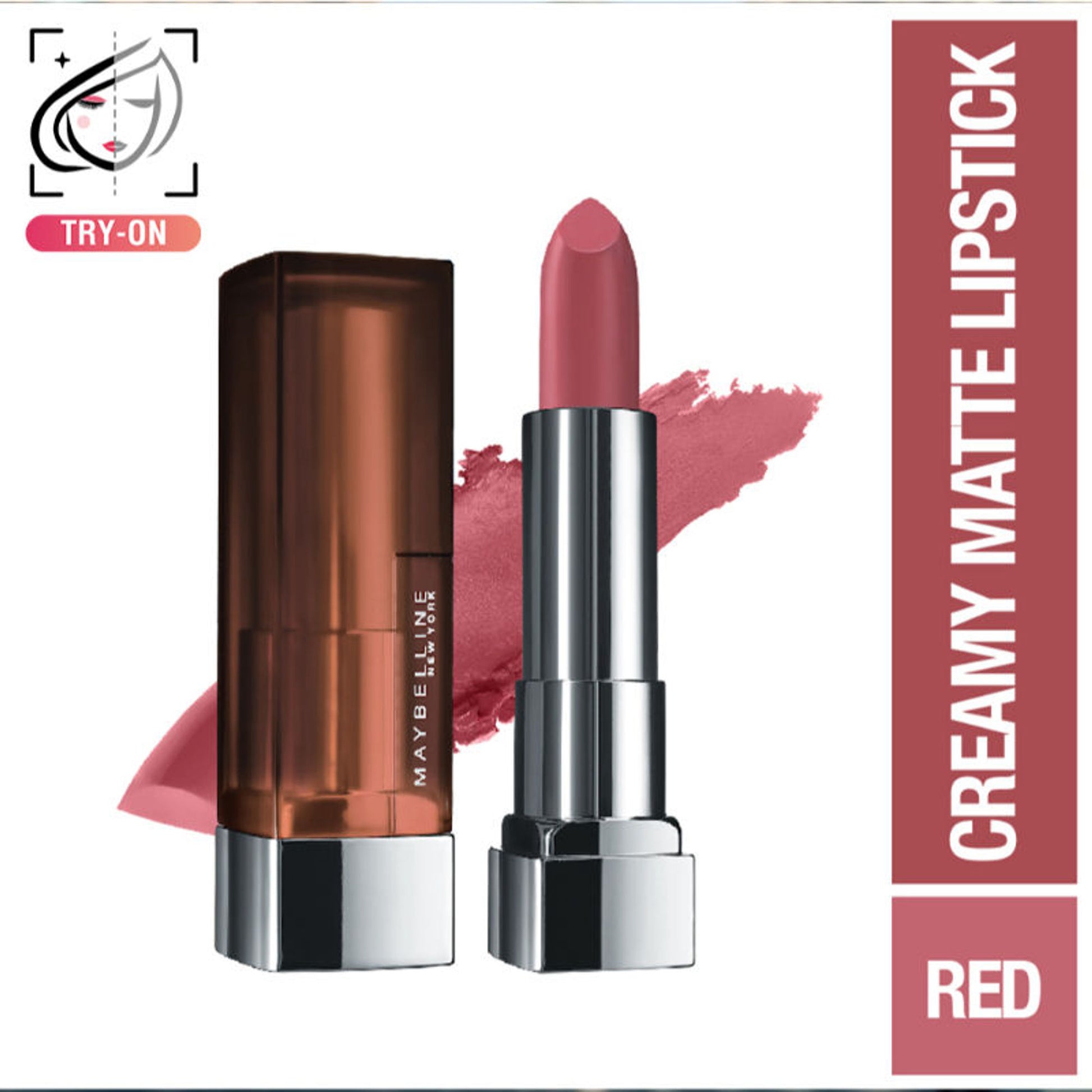 Maybelline Color Sensational Creamy Matte Lipstick, 12H Formula - 640 Red Liberation - Touch Of Spice