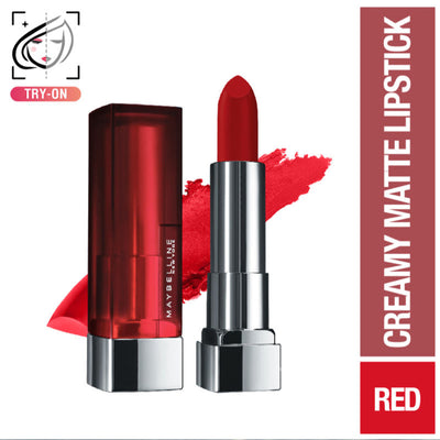 Maybelline Color Sensational Creamy Matte Lipstick, 12H Formula - 640 Red Liberation - Siren In Scarlet