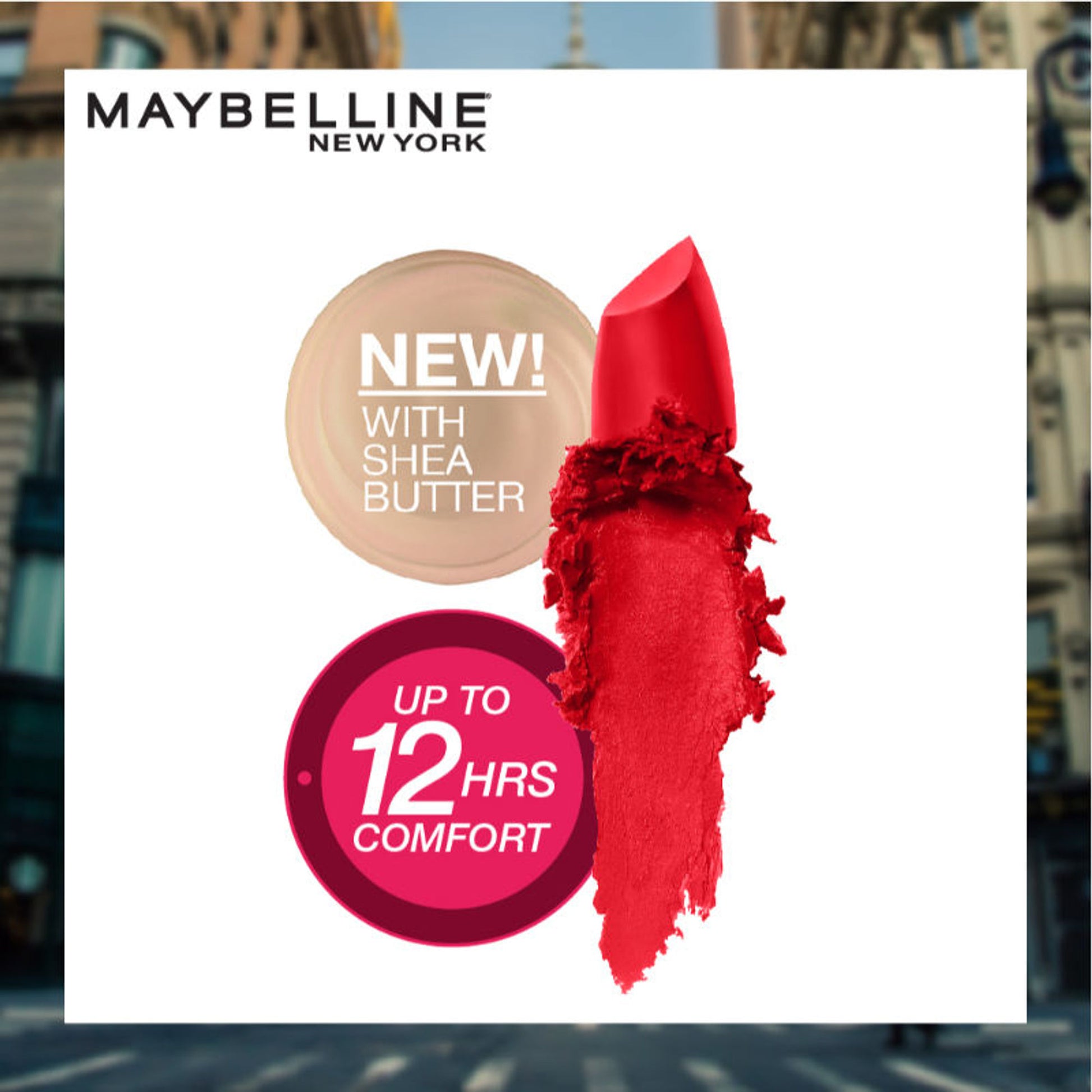 Maybelline Color Sensational Creamy Matte Lipstick, 12H Formula - 640 Red Liberation - Siren In Scarlet