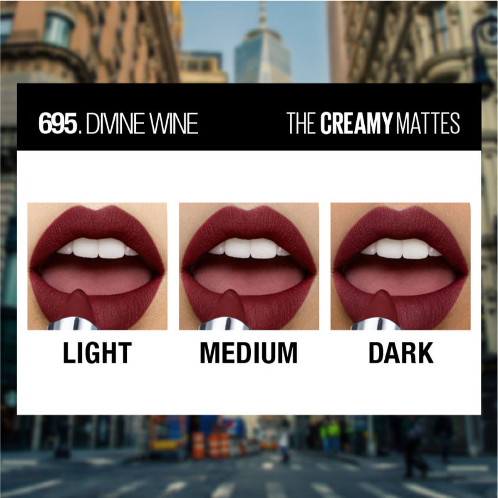 Maybelline Color Sensational Creamy Matte Lipstick, 12H Formula - 640 Red Liberation - Divine Wine