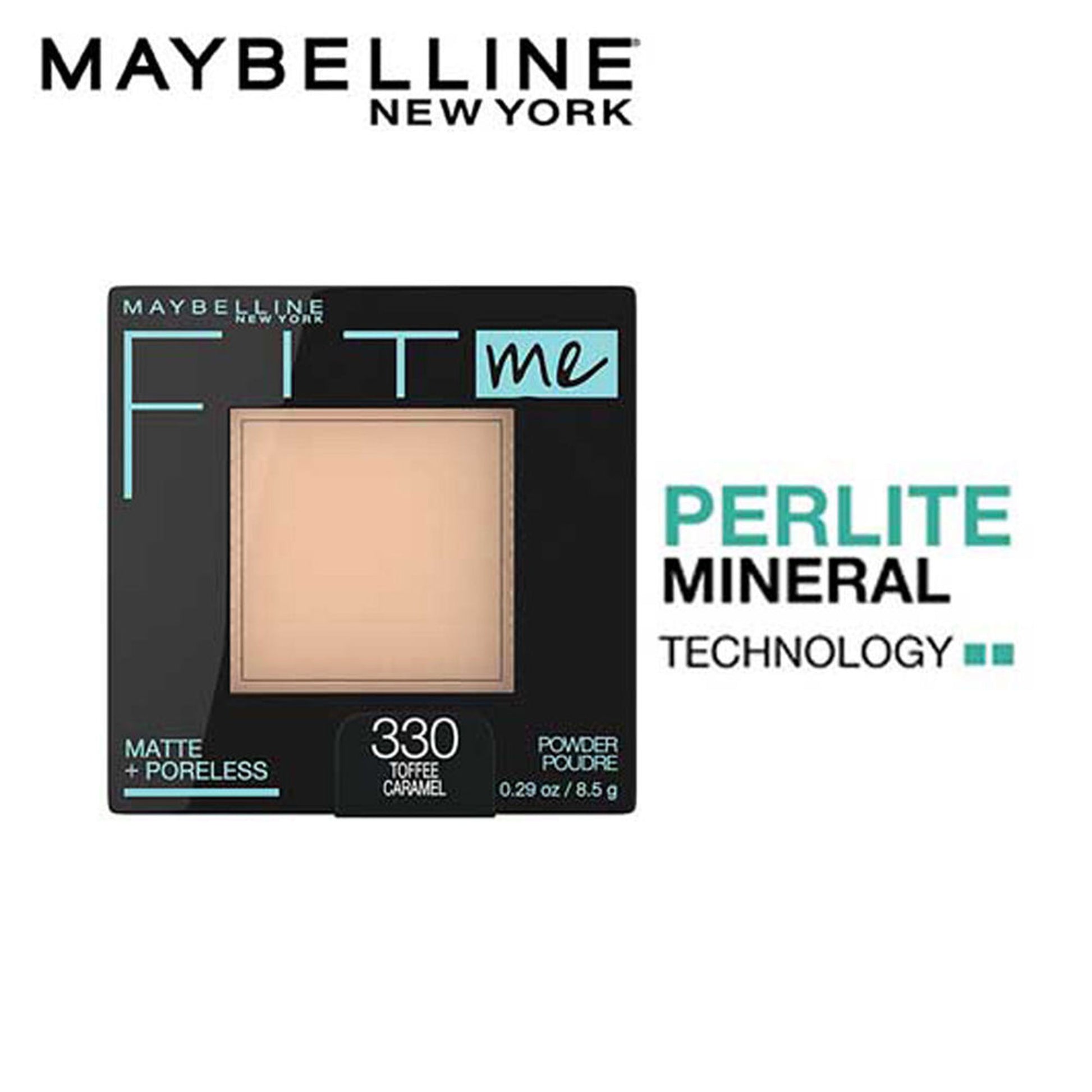 Maybelline New York Fit Me Matte + Poreless Pressed Powder, Lightweight - 110 Porcelain - 330 Powder Toffee