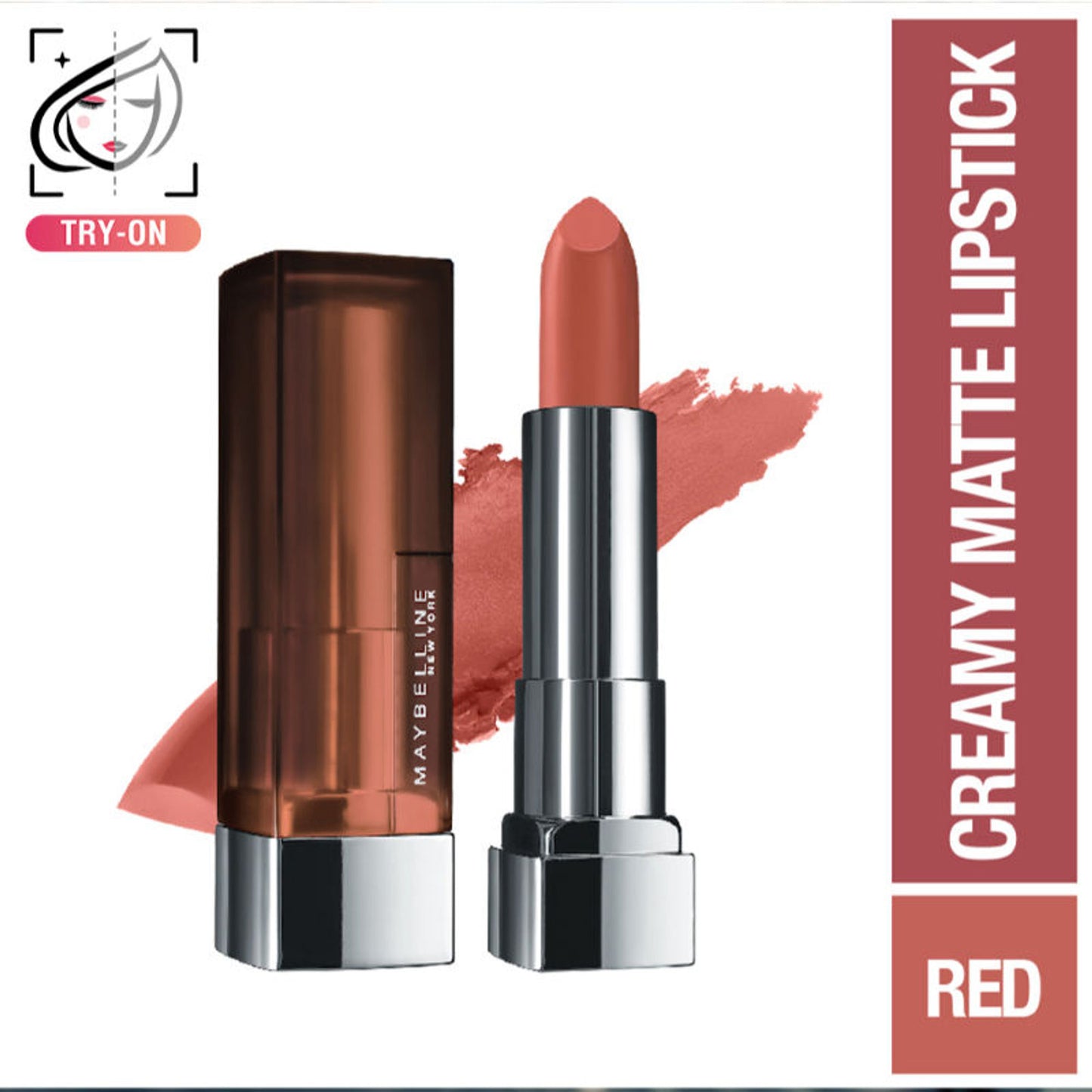 Maybelline Color Sensational Creamy Matte Lipstick, 12H Formula - 640 Red Liberation - Nude Nuance