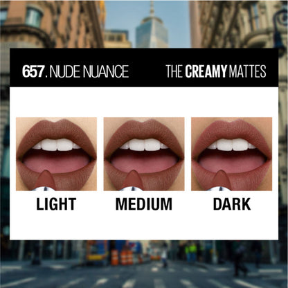 Maybelline Color Sensational Creamy Matte Lipstick, 12H Formula - 640 Red Liberation - Nude Nuance