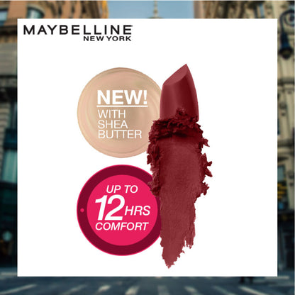 Maybelline Color Sensational Creamy Matte Lipstick, 12H Formula - 640 Red Liberation - Burgundy Blush