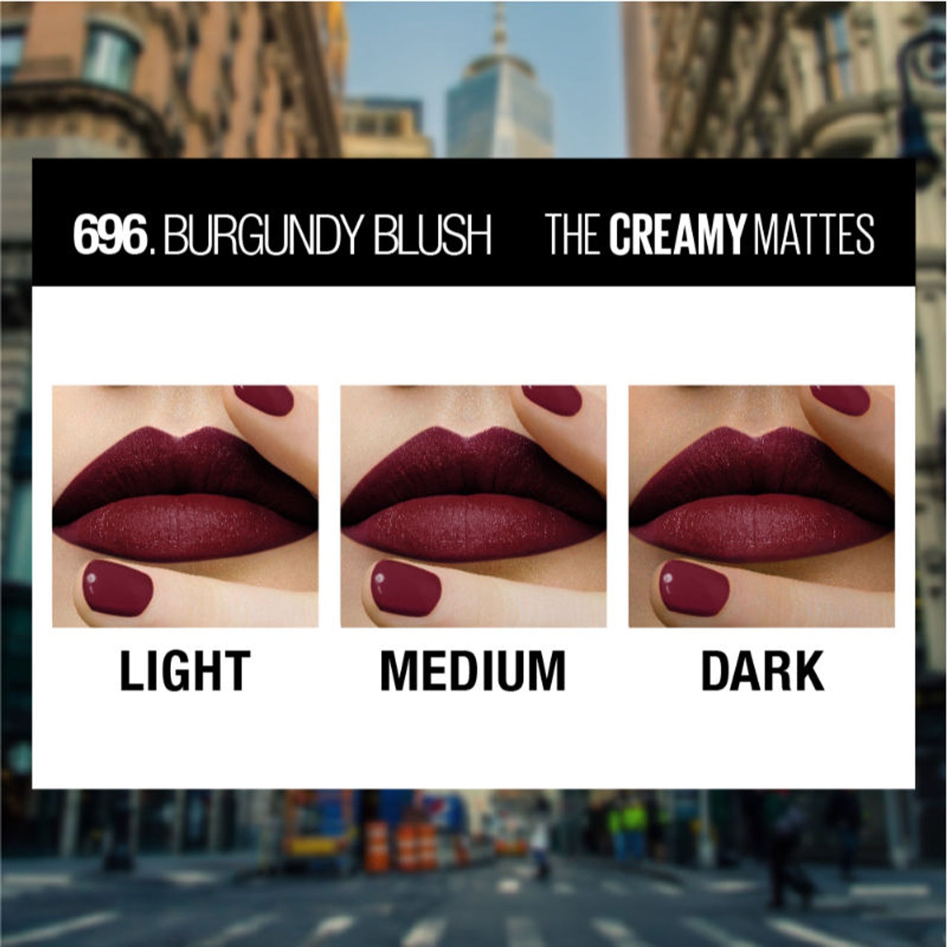 Maybelline Color Sensational Creamy Matte Lipstick, 12H Formula - 640 Red Liberation - Burgundy Blush