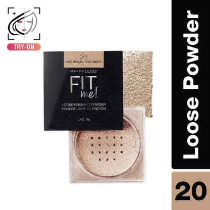 Maybelline New York Fit Me Loose Finishing Powder, Silky & Lightweight Powder - 15 Light - 20 Light Medium