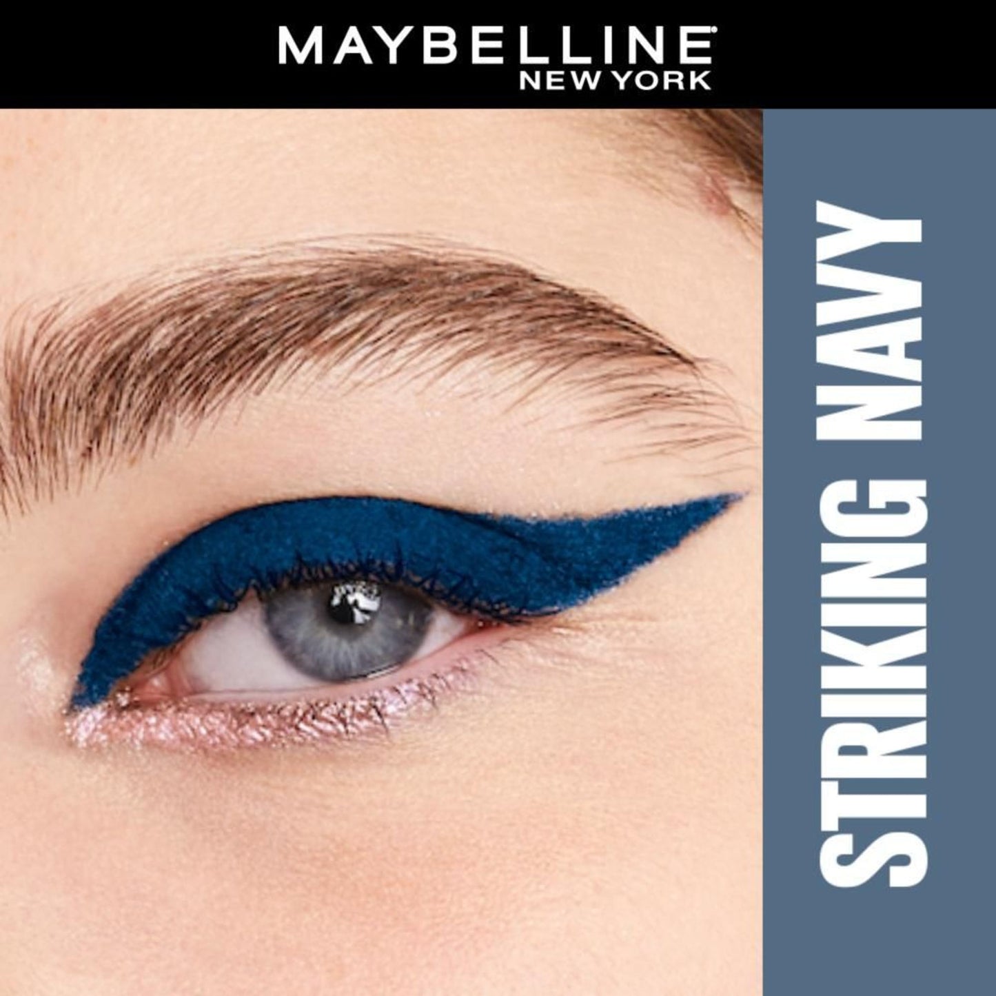 Maybelline Tattoo Gel Eyeliner - Striking Navy Blue, Metallic/Matte, Water & Smudge-proof, Last 36H - Striking Navy Blue