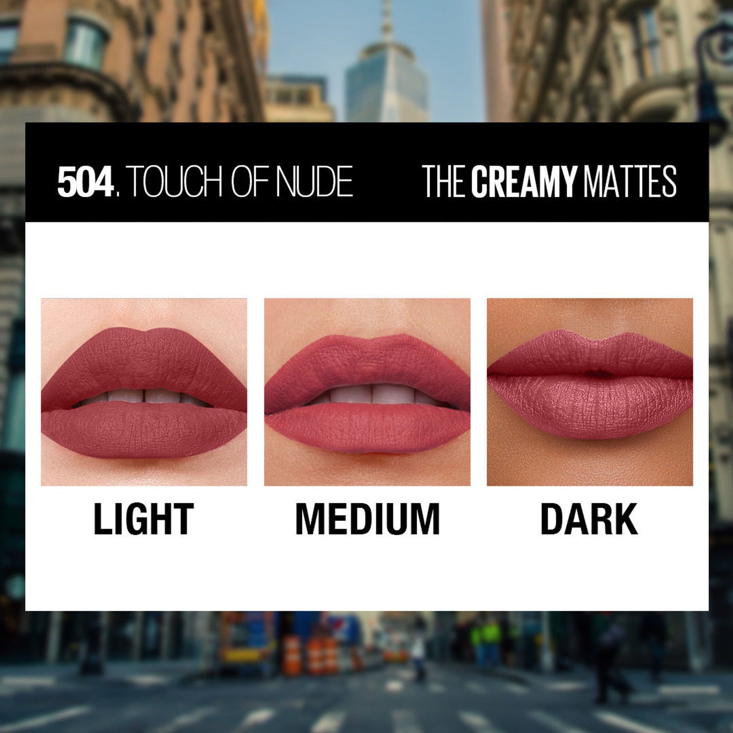 Maybelline Color Sensational Creamy Matte Lipstick, 12H Formula - 640 Red Liberation - Touch Of Nude