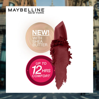 Maybelline Color Sensational Creamy Matte Lipstick, 12H Formula - 640 Red Liberation - Plum Perfection