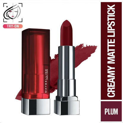 Maybelline Color Sensational Creamy Matte Lipstick, 12H Formula - 640 Red Liberation - 09 Midnight Date