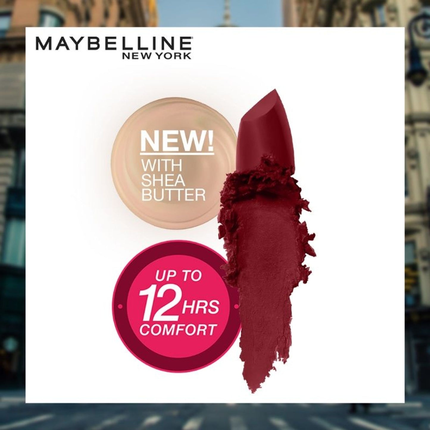 Maybelline Color Sensational Creamy Matte Lipstick, 12H Formula - 640 Red Liberation - 09 Midnight Date