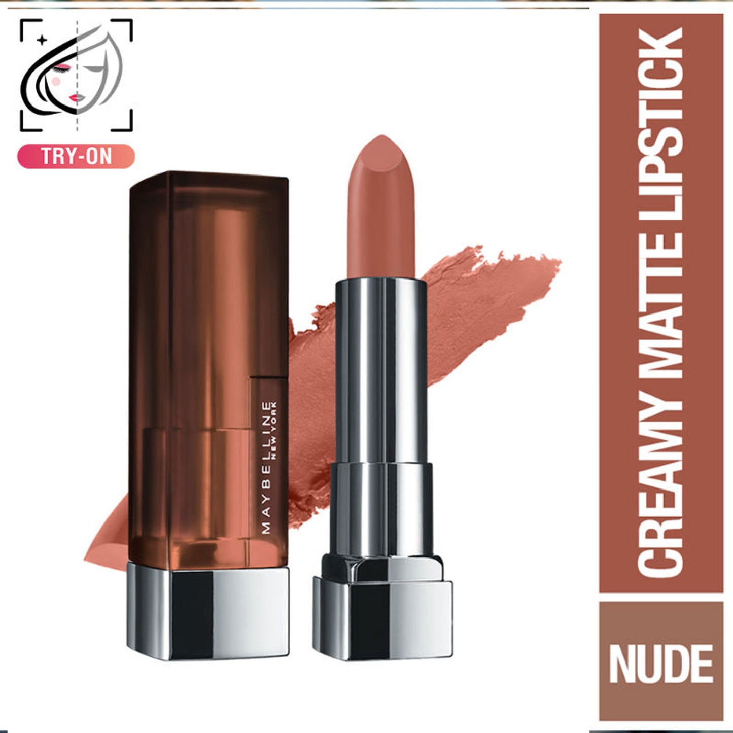 Maybelline Color Sensational Creamy Matte Lipstick, 12H Formula - 640 Red Liberation - Toasted Brown