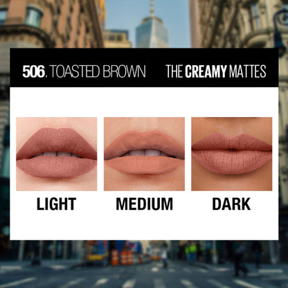 Maybelline Color Sensational Creamy Matte Lipstick, 12H Formula - 640 Red Liberation - Toasted Brown