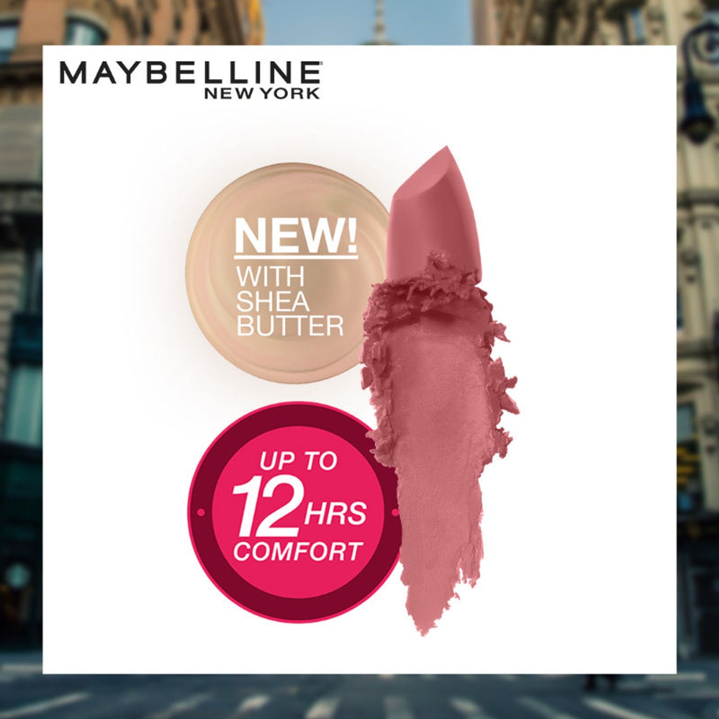 Maybelline Color Sensational Creamy Matte Lipstick, 12H Formula - 640 Red Liberation - Almond Pink