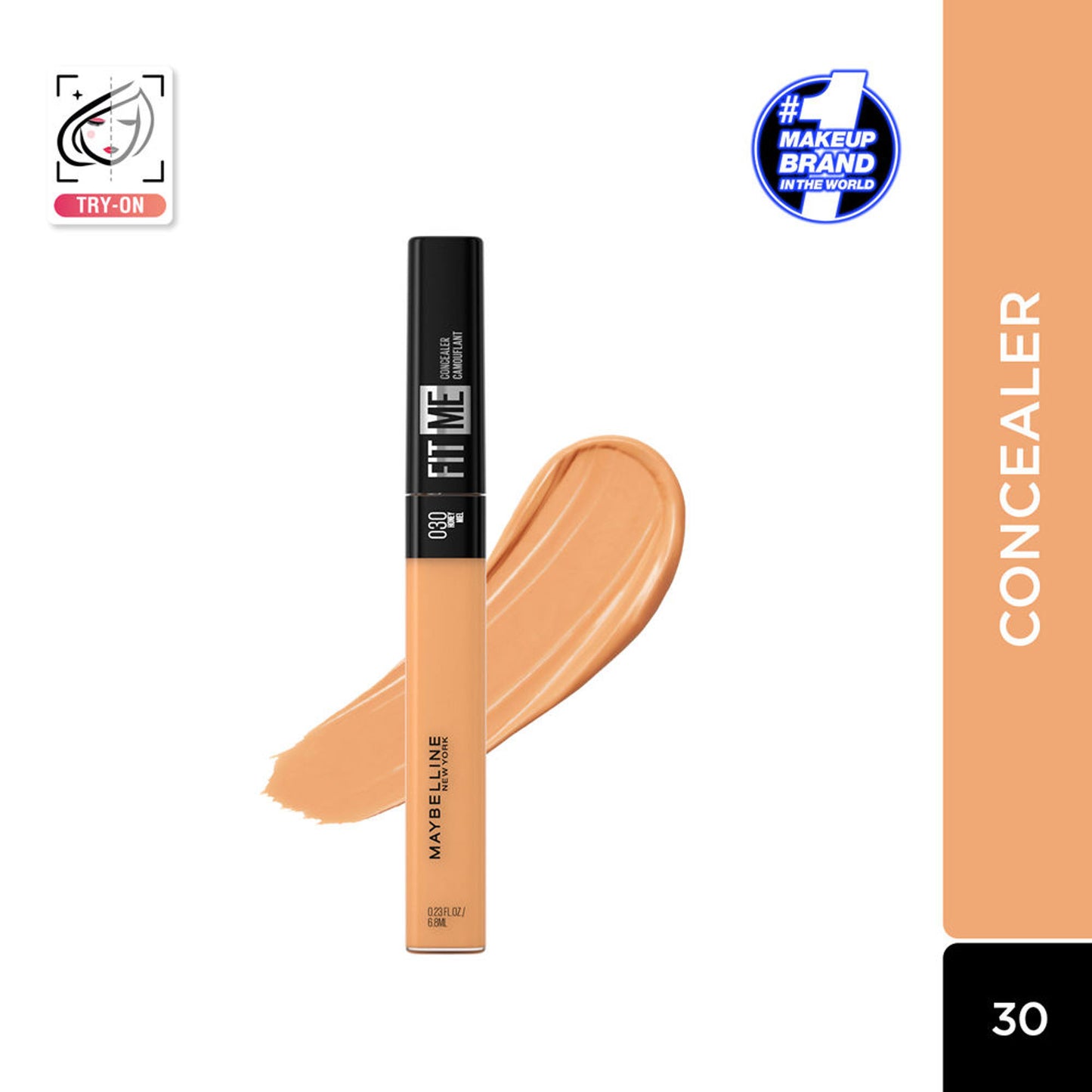 Maybelline New York Fit Me Concealer, Oil-free Liquid Concealer for Oily and Dry Skin - Fair - 30 Honey