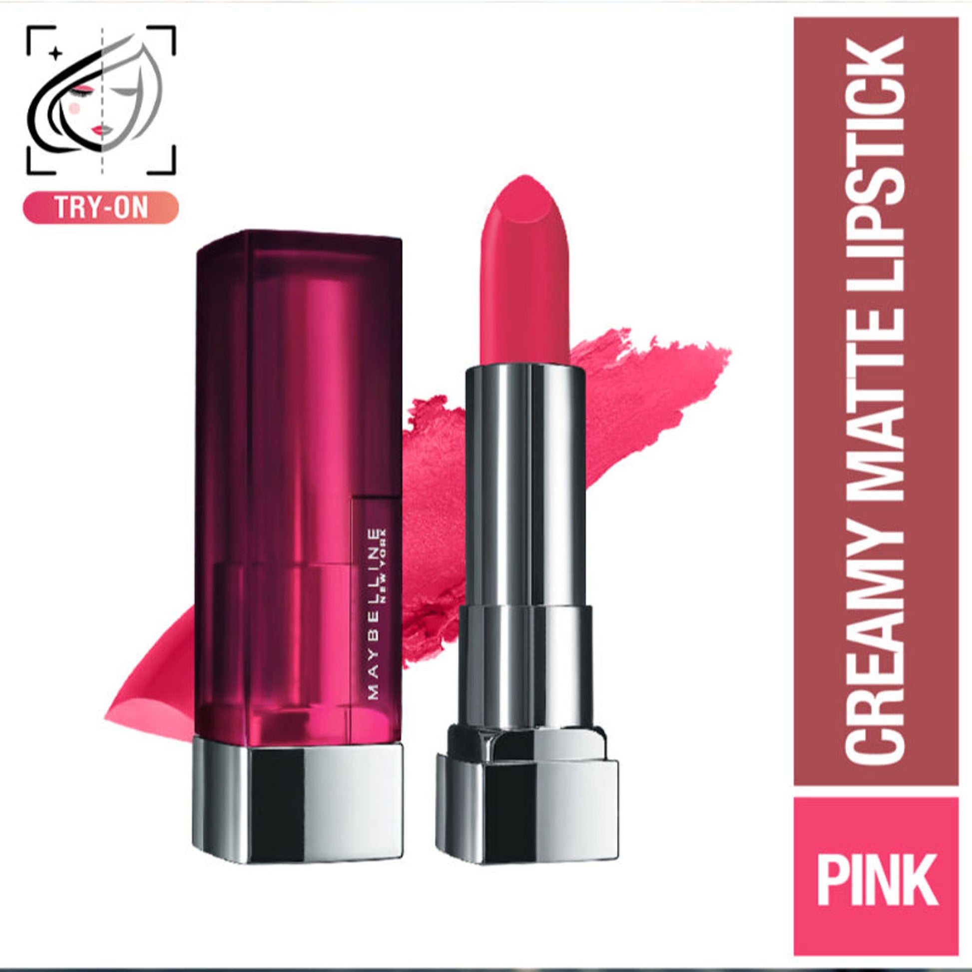 Maybelline Color Sensational Creamy Matte Lipstick, 12H Formula - 640 Red Liberation - 630 Flaming Fuchsia
