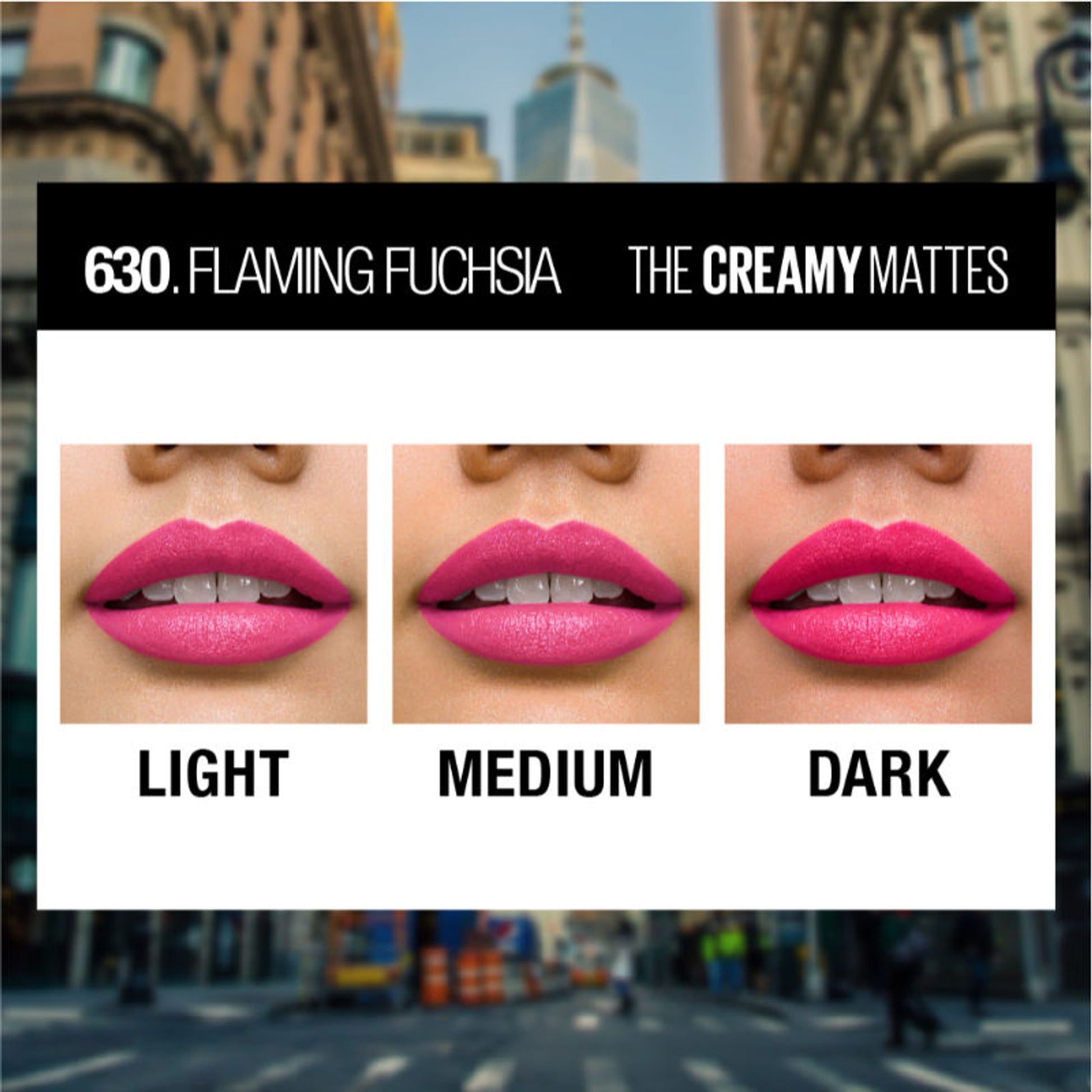Maybelline Color Sensational Creamy Matte Lipstick, 12H Formula - 640 Red Liberation - 630 Flaming Fuchsia
