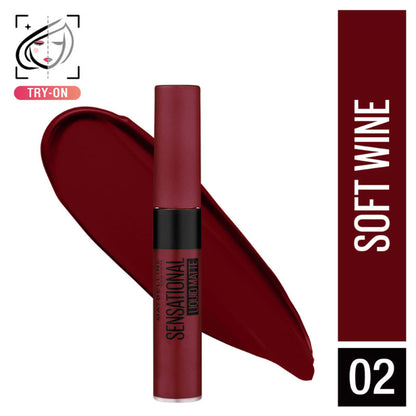 Maybelline New York Sensational Liquid Matte Lipstick, Long-lasting - 03 Flush It Red - 02 Soft Wine