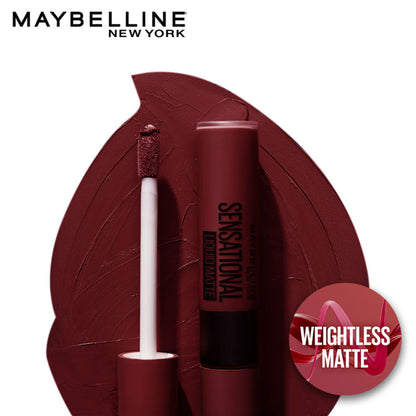 Maybelline New York Sensational Liquid Matte Lipstick, Long-lasting - 03 Flush It Red - 02 Soft Wine