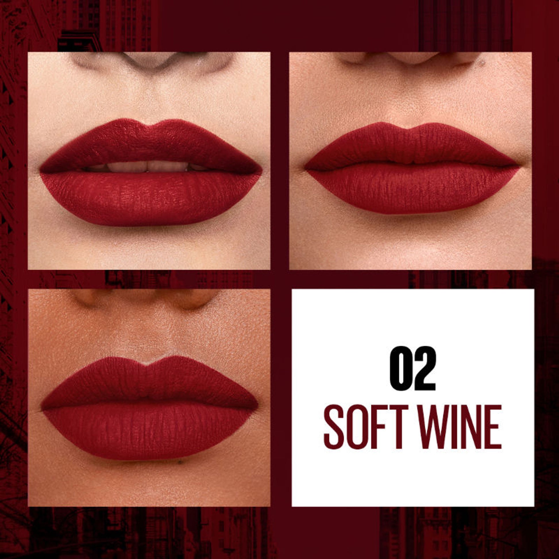 Maybelline New York Sensational Liquid Matte Lipstick, Long-lasting - 03 Flush It Red - 02 Soft Wine