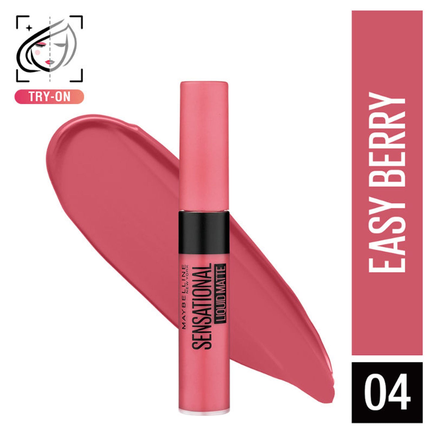 Maybelline New York Sensational Liquid Matte Lipstick, Long-lasting - 03 Flush It Red - 04 Easy Berry