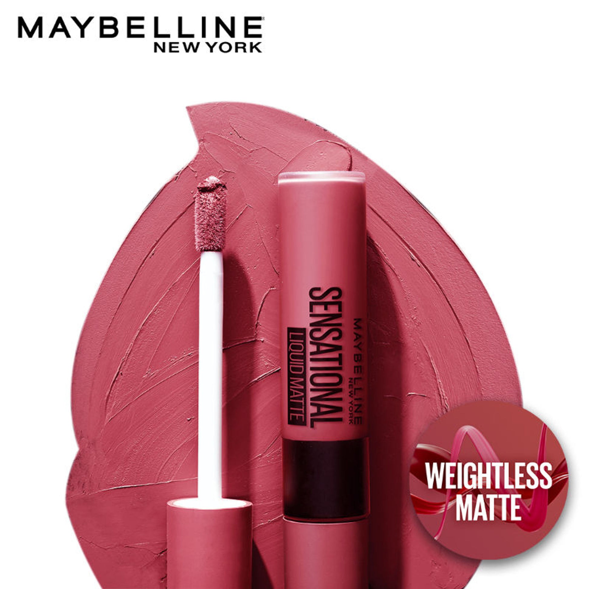 Maybelline New York Sensational Liquid Matte Lipstick, Long-lasting - 03 Flush It Red - 04 Easy Berry