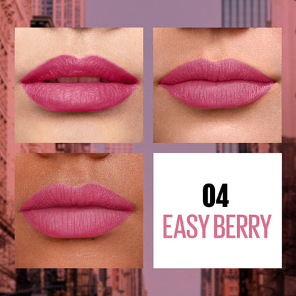Maybelline New York Sensational Liquid Matte Lipstick, Long-lasting - 03 Flush It Red - 04 Easy Berry