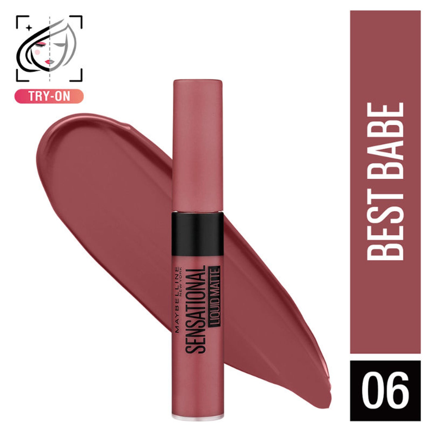 Maybelline New York Sensational Liquid Matte Lipstick, Long-lasting - 03 Flush It Red - 06 Best Babe