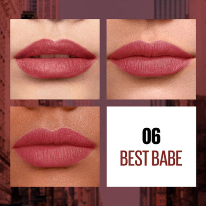 Maybelline New York Sensational Liquid Matte Lipstick, Long-lasting - 03 Flush It Red - 06 Best Babe