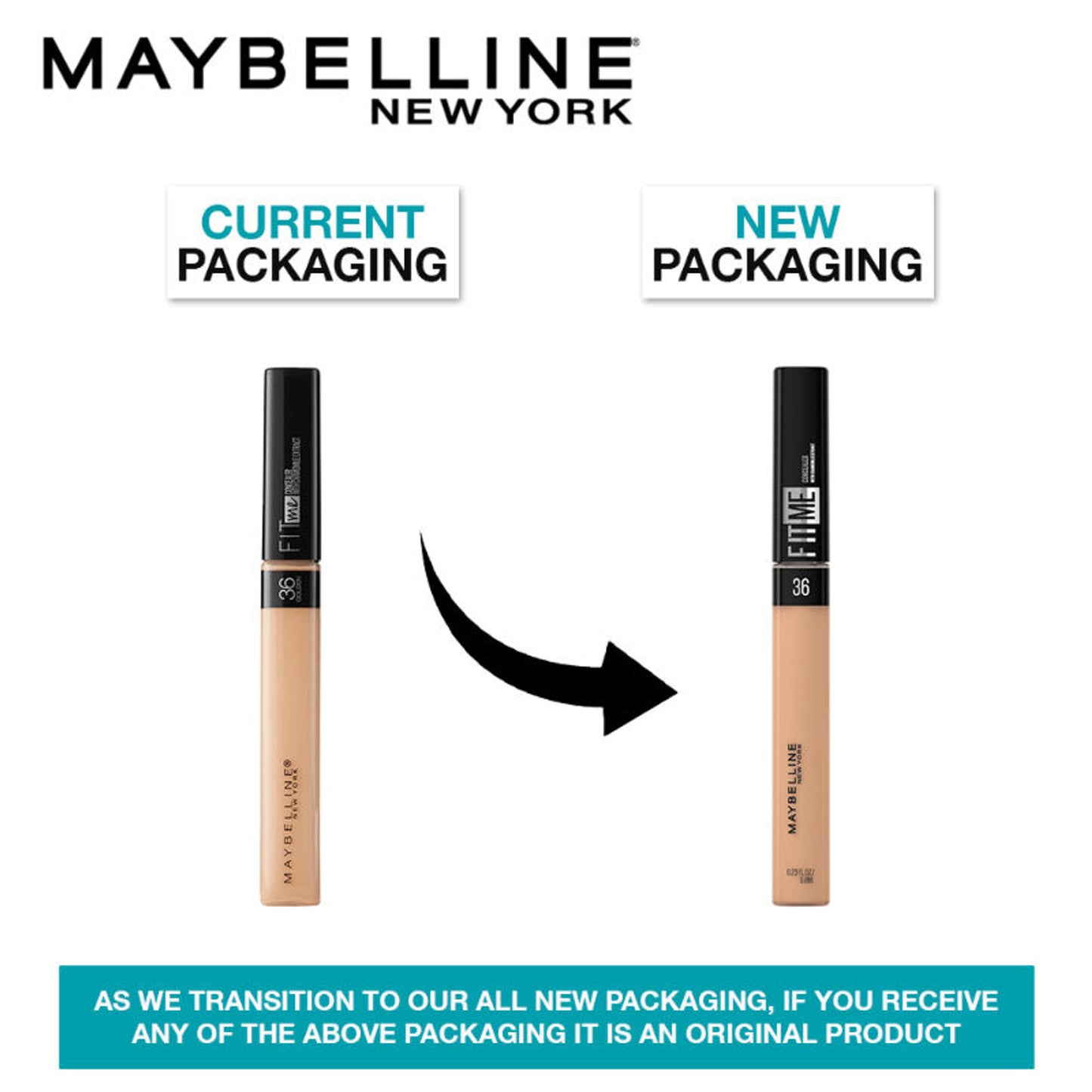 Maybelline New York Fit Me Concealer, Oil-free Liquid Concealer for Oily and Dry Skin - Fair - 36 Golden