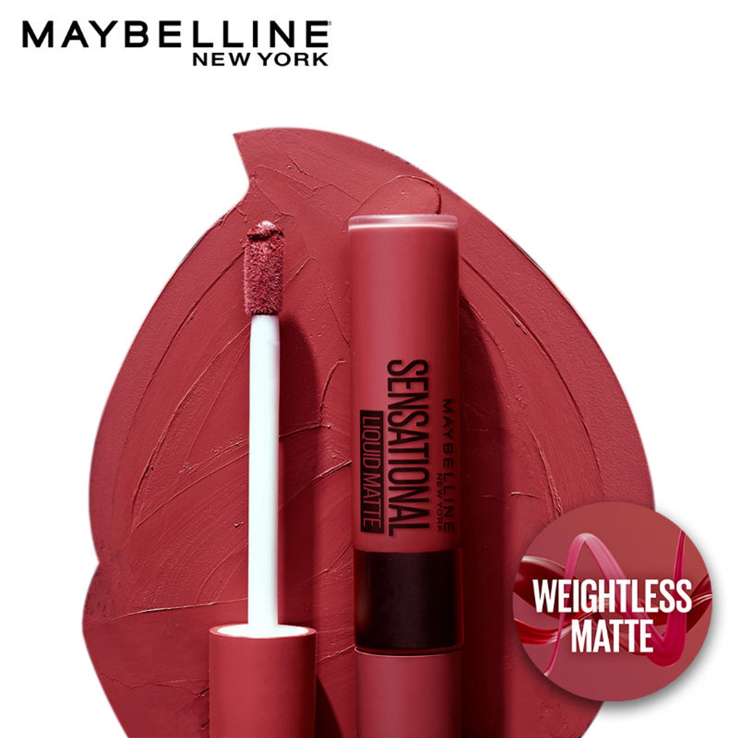 Maybelline New York Sensational Liquid Matte Lipstick, Long-lasting - 03 Flush It Red - 08 Sensationally Me